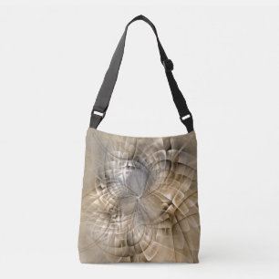 Earth Tones Abstract Modern Fractal Art Texture Crossbody Tas