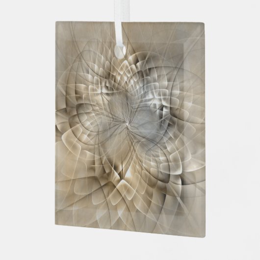 Earth Tones Abstract Modern Fractal Art Texture Glas Ornament (Voorkant links)