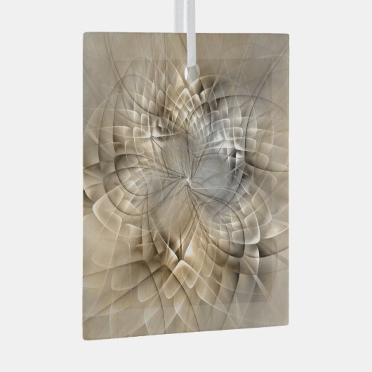 Earth Tones Abstract Modern Fractal Art Texture Glas Ornament (Voorkant Rechts)