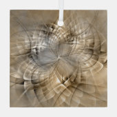 Earth Tones Abstract Modern Fractal Art Texture Glas Ornament (Achterkant)