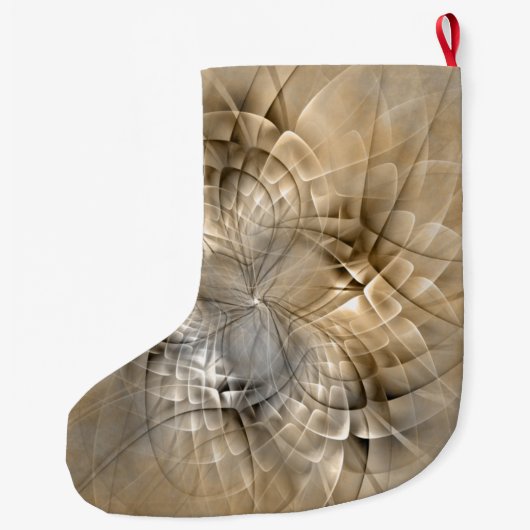 Earth Tones Abstract Modern Fractal Art Texture Grote Kerstsok (Achterkant)