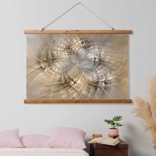 Earth Tones Abstract Modern Fractal Art Texture Hangend Wandkleed (Slaapkamer)