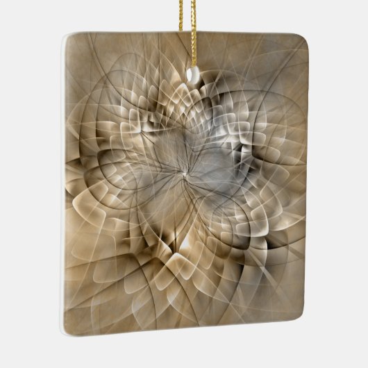 Earth Tones Abstract Modern Fractal Art Texture Keramisch Ornament (Rechts)