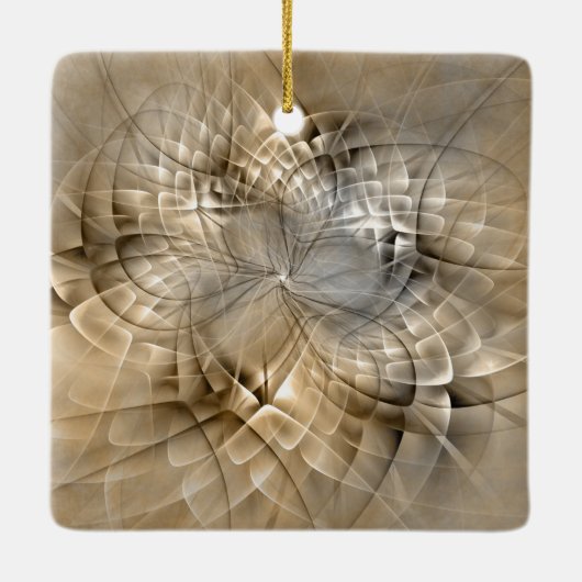 Earth Tones Abstract Modern Fractal Art Texture Keramisch Ornament (Achterkant)