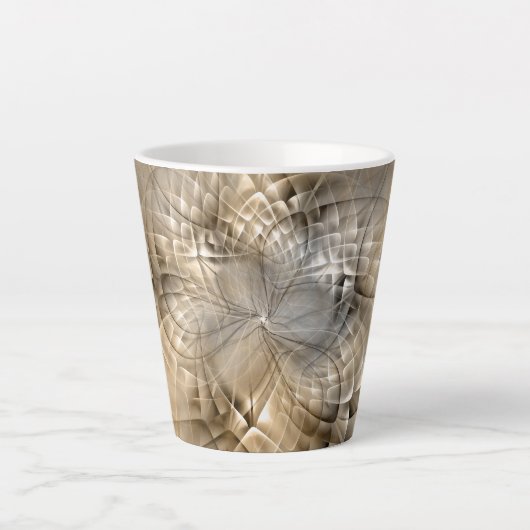 Earth Tones Abstract Modern Fractal Art Texture Latte Mok (Voorkant)