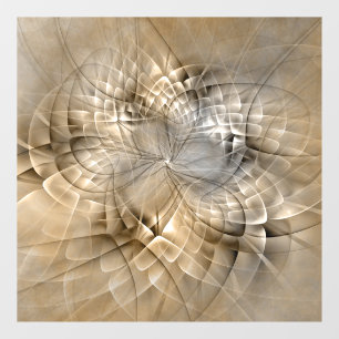 Earth Tones Abstract Modern Fractal Art Texture Raamsticker