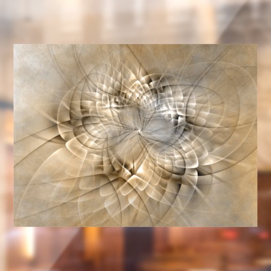 Earth Tones Abstract Modern Fractal Art Texture Raamsticker (Vel 2)