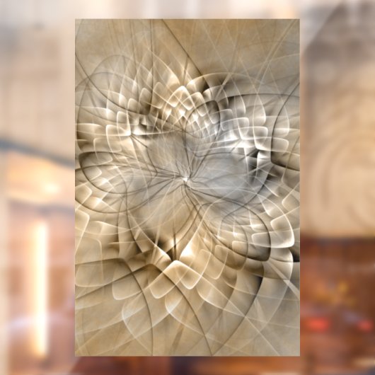Earth Tones Abstract Modern Fractal Art Texture Raamsticker (Vel 2)