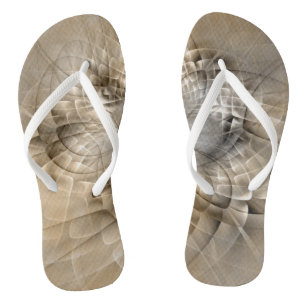 Earth Tones Abstract Modern Fractal Art Texture Teenslippers