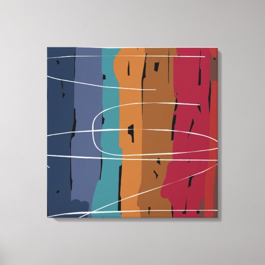 Earth Tones Abstracte kunststrepen Canvas Afdruk (Voorkant)