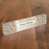 Earth Tones Abstracte moderne fractal textuur tite Naambordje (Zijkant)