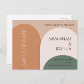 EARTH TONES ARCH BRUILOFT BEWAAR DE DATUM BRIEFKAA BRIEFKAART (Voorkant / Achterkant)