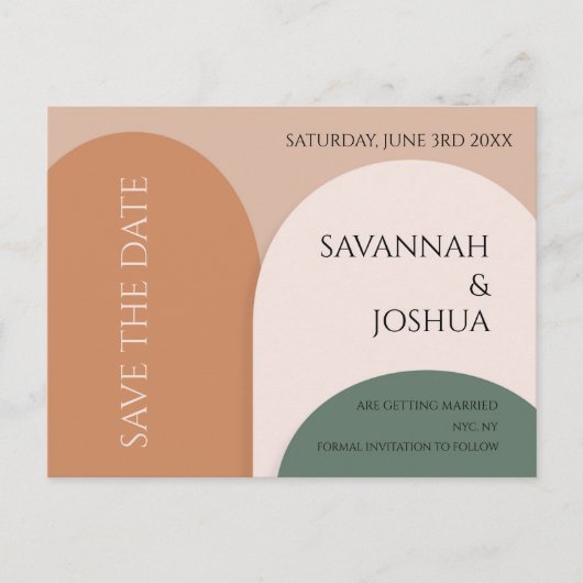 EARTH TONES ARCH MARIAGE ENREGISTRER LA DATE CARTE (Devant)