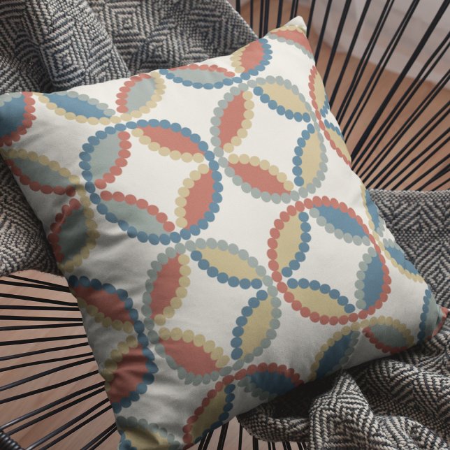 Earth Tones Autumn Colors Flower Circles Throw Pil Kussen (Creator heeft geüpload)