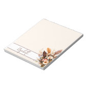 Earth tones boho boeket gepersonaliseerd notitieblok (Gedraaid)