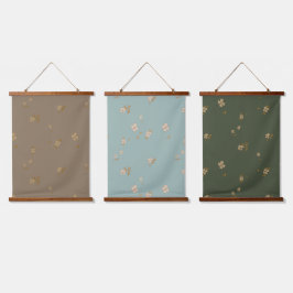 Earth Tones + Crème DitsyWood Bovenwerk wandtapijt Hangend Wandkleed