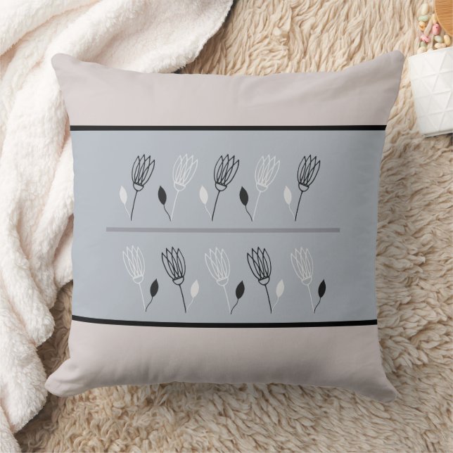 Earth Tones Floral en Leaves Pattern Sierkussen (Deken)