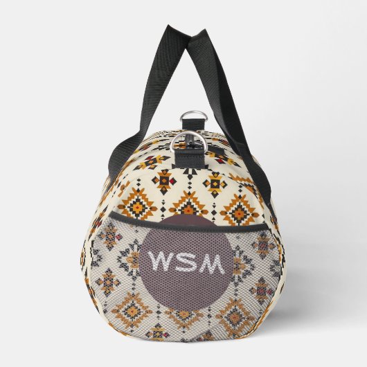 Earth Tones Geometric Pattern Monogram Duffel Bag Plunjezak (Rechts)
