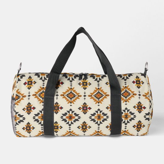Earth Tones Geometric Pattern Monogram Duffel Bag Plunjezak (Achterkant)