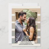 Earth Tones Gestreepte Floral Foto Sla de datum op Save The Date (Achterkant)