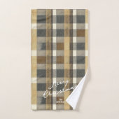 Earth Tones Gold Christmas Motif#7 ID1009 (Serviette à main)