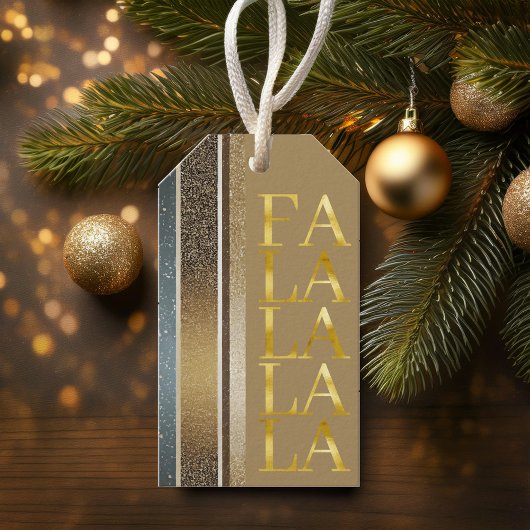 Earth Tones Kerstmis Fa La Patroon#27 ID1009 Cadeaulabel