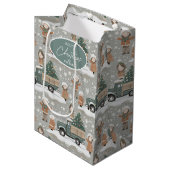Earth Tones Kerstpatroon # 2 ID1009 Medium Cadeauzakje (Voorkant Gekanteld)