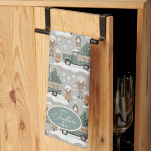 Earth Tones Kerstpatroon # 2 ID1009 Theedoek