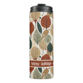 Earth Tones Kerstpatroon # 5 ID1009 Thermosbeker (Voorkant)