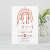 Earth Tones Rainbow Baby shower Invitation (Debout devant)