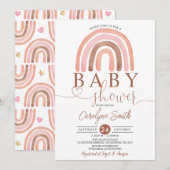 Earth Tones Rainbow Baby shower Invitation (Devant / Derrière)