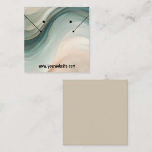 Earth Tones Waves Oorbellen Display Kaart Vierkante Visitekaartje