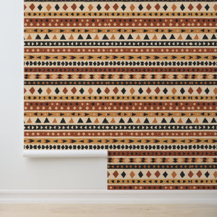 Earth Tribal Geometric Pattern Design Behang