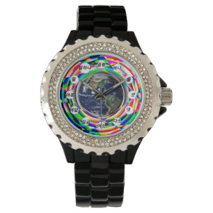 Earth Vibes (Koreaans gezicht) van Kenneth Yoncich Horloge