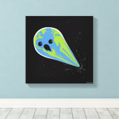 Earth Vs. Black Hole Canvas Afdruk (Insitu (Houten vloer))