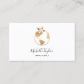 Earth Wereldbol Word Map Travel Agent QR Code Visitekaartje (Voorkant)