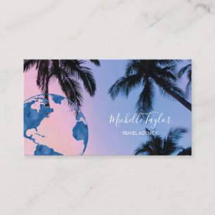 Earth Wereldbol Word Map Travel Agent QR Code Visitekaartje