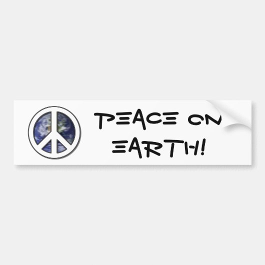 Earth White Peace Sign7 Bumpersticker (Voorkant)