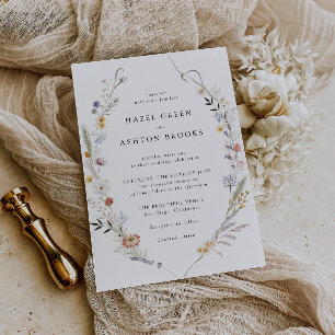 Earth Wildflower Wedding Kaart