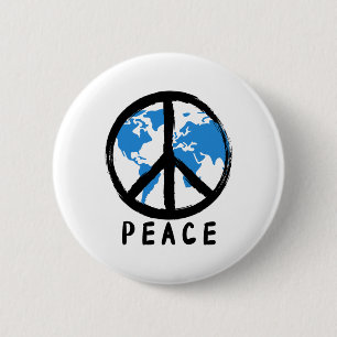 Earth World Peace Earth Day Cadeaus Uni-kinder Bla Ronde Button 5,7 Cm