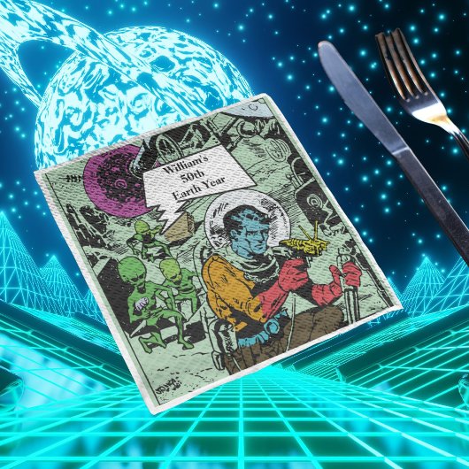 Earth Years Verjaardag Sci-Fi  comic science Servet