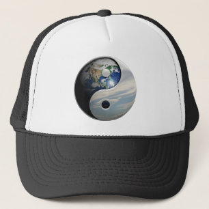 Earth Yin en Yang Symbol Trucker Pet