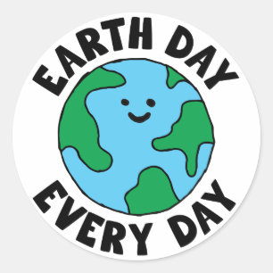 EarthDay Alledaags milieuvriendelijk pictogram Hap Ronde Sticker