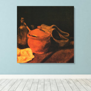 Earthenware, Bottle and Clogs van Vincent van Gogh Canvas Afdruk