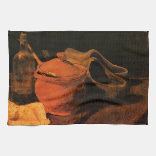 Earthenware, Bottle and Clogs van Vincent van Gogh Theedoek (Horizontaal)