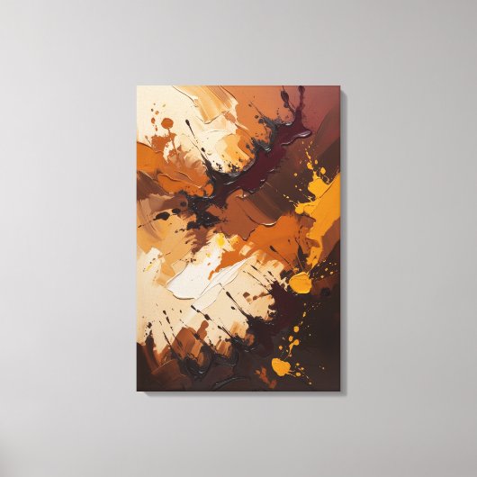 Earthly Harmony - getextureerde Abstracte olieverf Canvas Afdruk (Voorkant)