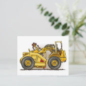Earthmover Scraper Post Card Briefkaart (Staand voorkant)