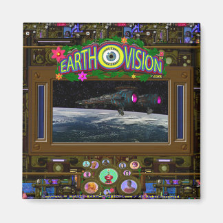 EARTHOVISION-magneet (vierkant) Magneet