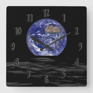 Earthrise Vierkante Klok