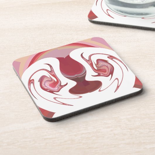 Earth's Embers: Getextureerde wandtapijten van Afr Bier Onderzetter (Linkerzijde)